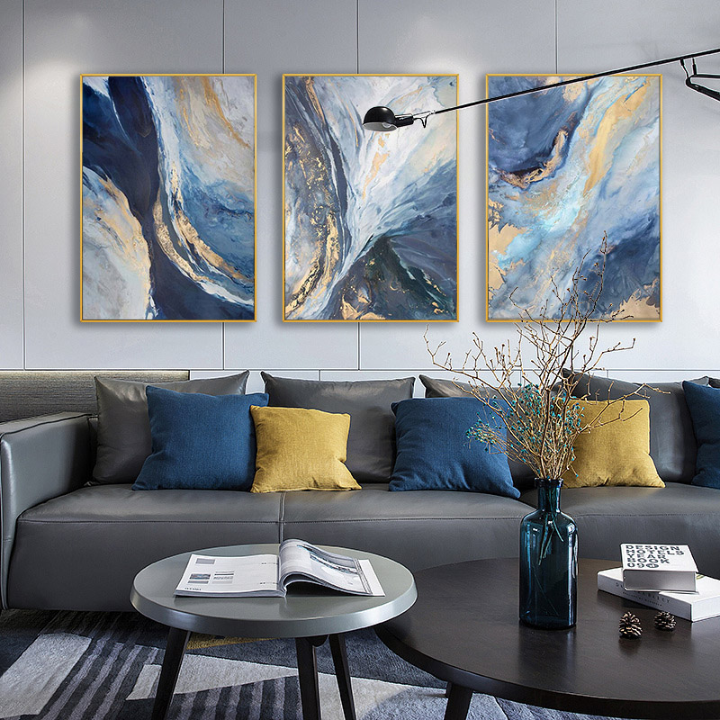 Abstract Canvas Set - 3 pc/set estilo abstrato moderno ouro