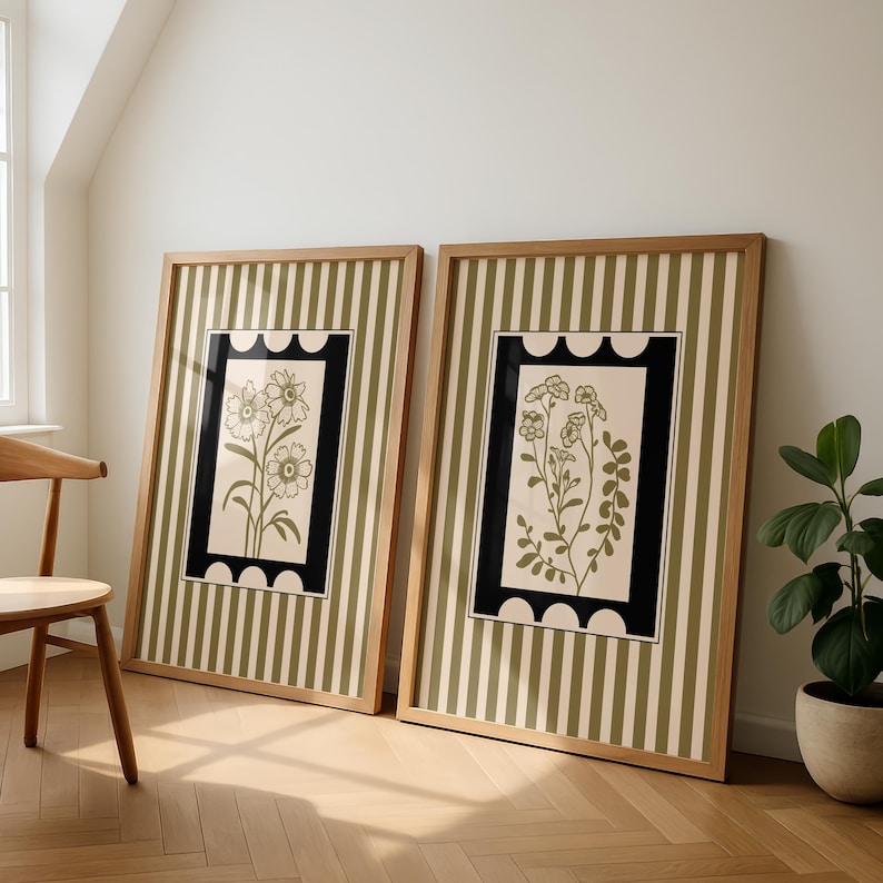 Abstract Canvas Set - 2 pçs/set estilo boêmio planta arte