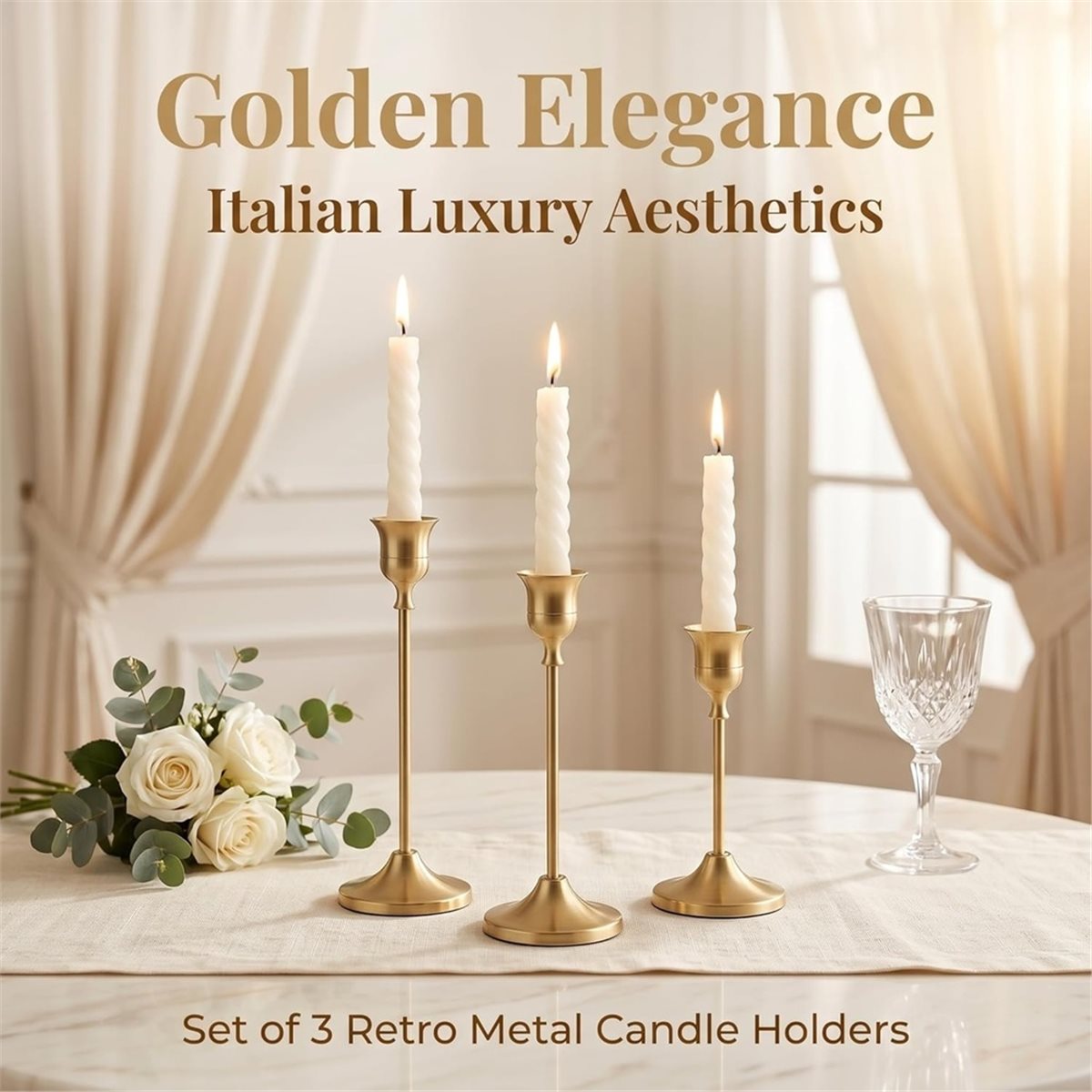 12 Peças de Castiçais Dourados - Candle Holder Decor avaliação e preço